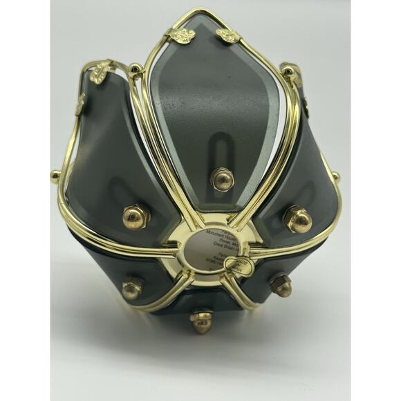 PartyLite Waterlily Tealight Votive Candle Holder P0560 Glass & Brass W/Box - Picture 3 of 5